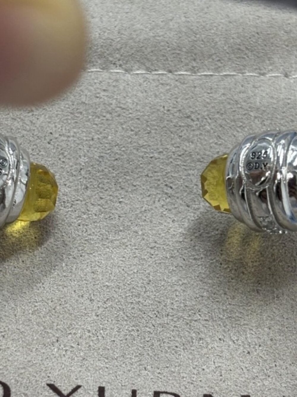 David Yurman Silver Bracelet with Yellow Gemstones 7mm - Picture 3 of 4